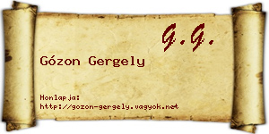 Gózon Gergely névjegykártya